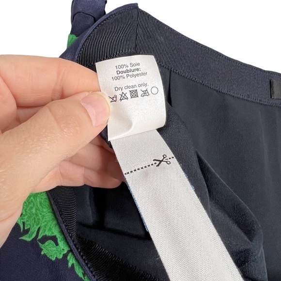 J Crew 100% Silk Beanstalk Striped Pleated Skirt - Picture 9 of 10